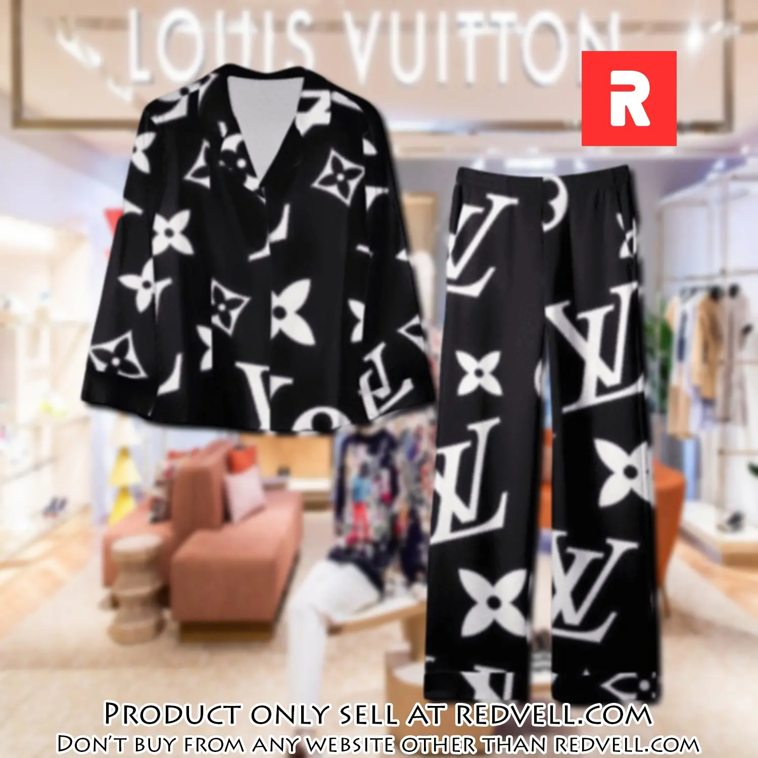 Trending luxury lv satin pajama set pjs1101 rv5537101
